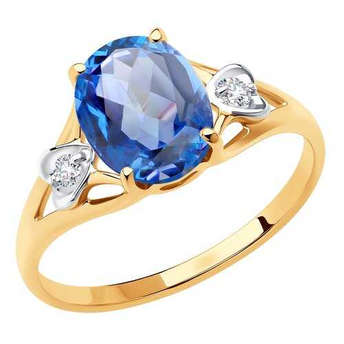 Кольцо женское SOKOLOV из золота с топазом и фианитами Swarovski 715924 р.19 в Орби