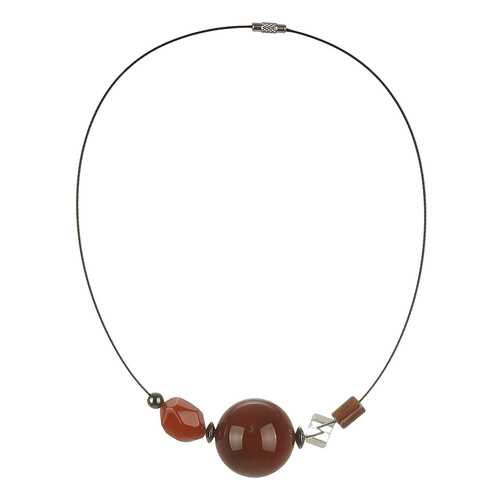 Бусы женские My-bijou 303-971 коричневые/прозрачные/серые в Орби