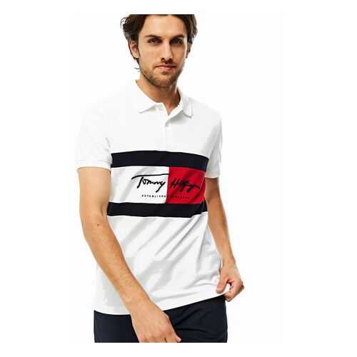 Футболка-поло мужская Tommy Hilfiger MW0MW14159 белая XXL в Орби